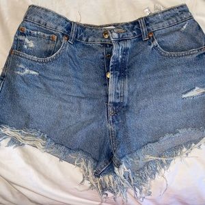 High waist jean shorts